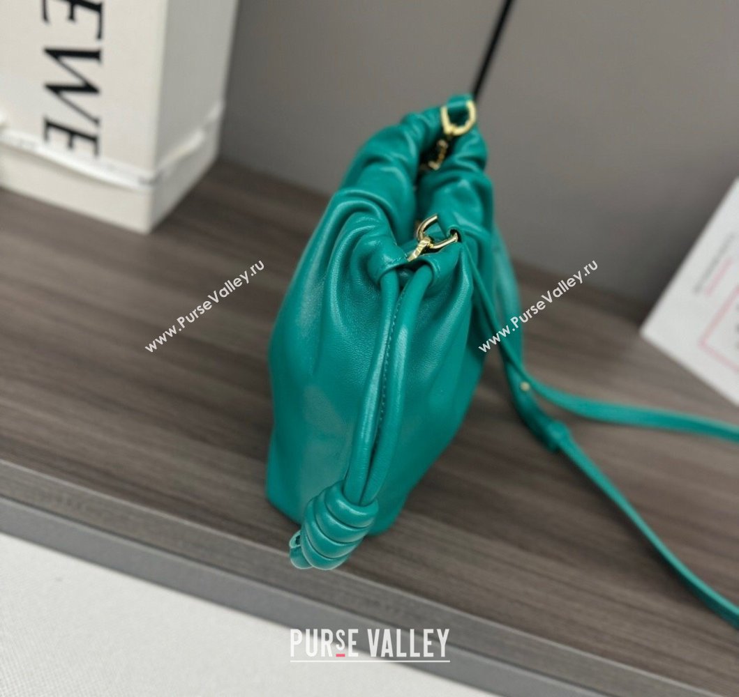 Loewe Mini Flamenco Purse bag in mellow nappa lambskin Emerald Green 2024 262333 (Ys-240221068)