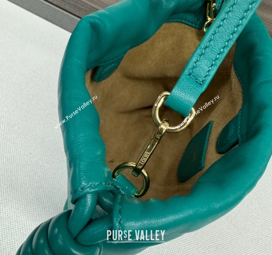 Loewe Mini Flamenco Purse bag in mellow nappa lambskin Emerald Green 2024 262333 (Ys-240221068)