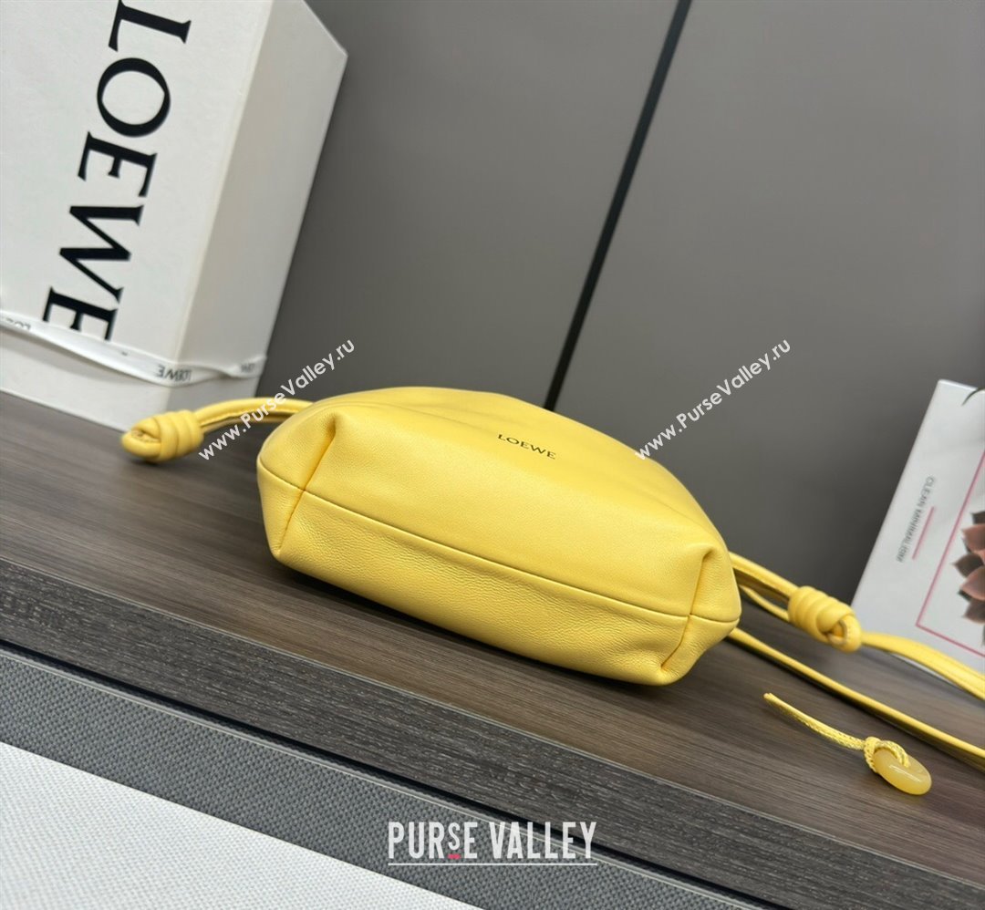 Loewe Mini Flamenco Purse bag in mellow nappa lambskin Candy Yellow 2024 262333 (Ys-240221070)