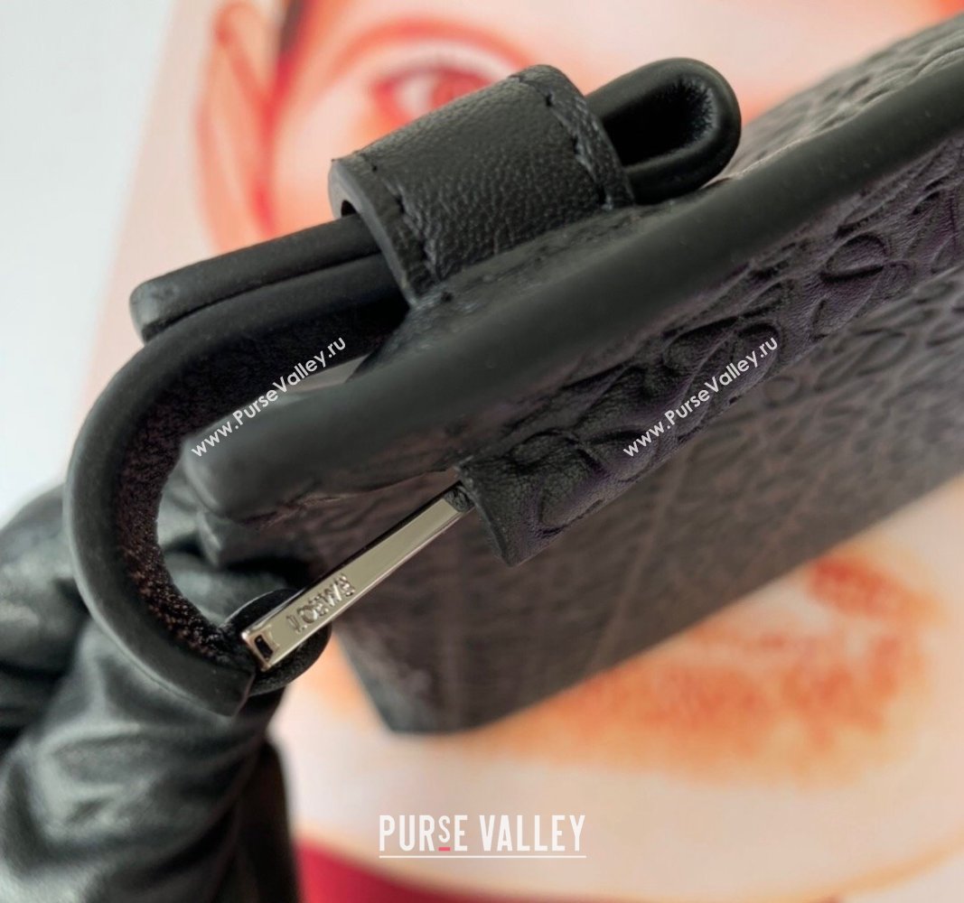 Loewe T Pouch in Anagram Calfskin Black 2024 3040 (nana-240314012)