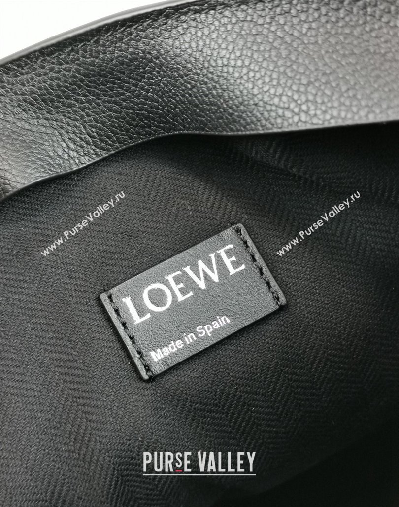Loewe T Pouch in Grained Calfskin Black/Green 2024 3040 (nana-240314013)