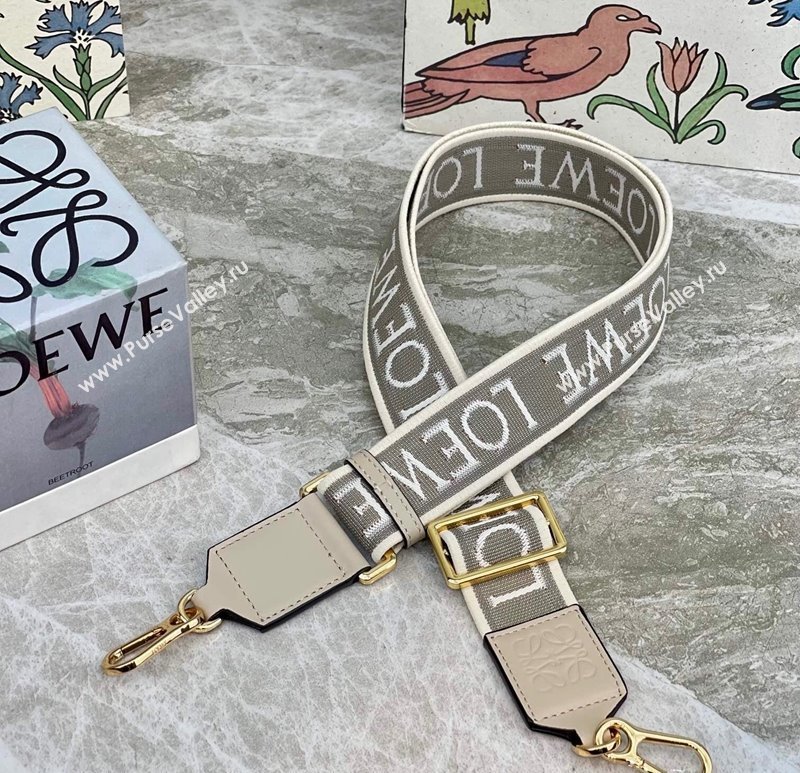 Loewe Logo Embroidered Shoulder Strap 4x105cm Sand Beige/Gold 2024 (nana-240314007)