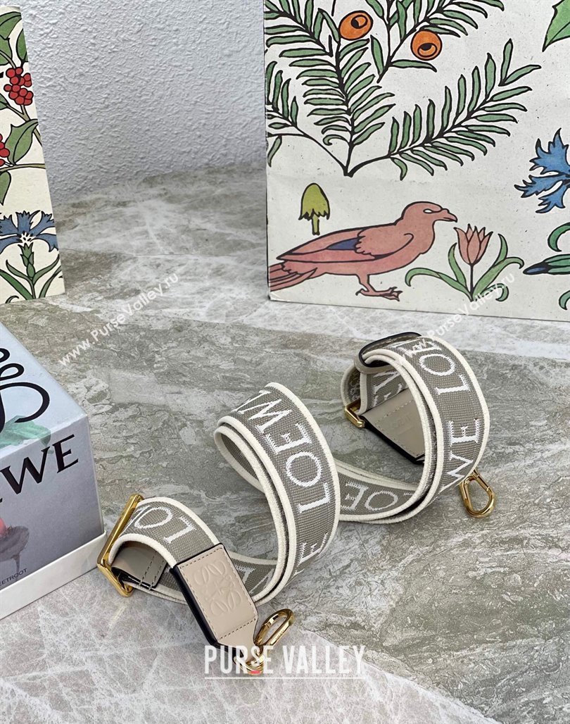 Loewe Logo Embroidered Shoulder Strap 4x105cm Sand Beige/Gold 2024 (nana-240314007)