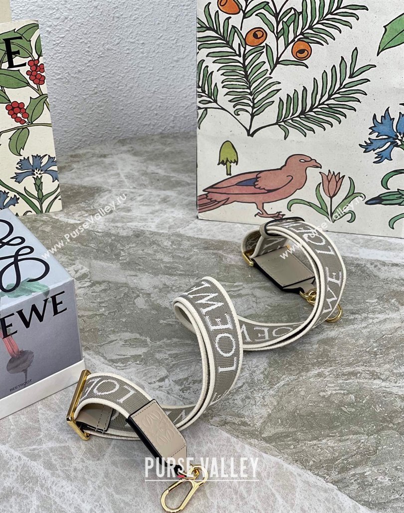 Loewe Logo Embroidered Shoulder Strap 4x105cm Sand Beige/Gold 2024 (nana-240314007)