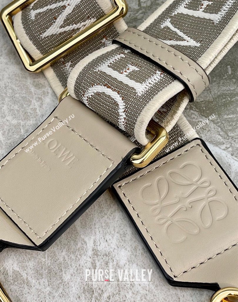 Loewe Logo Embroidered Shoulder Strap 4x105cm Sand Beige/Gold 2024 (nana-240314007)