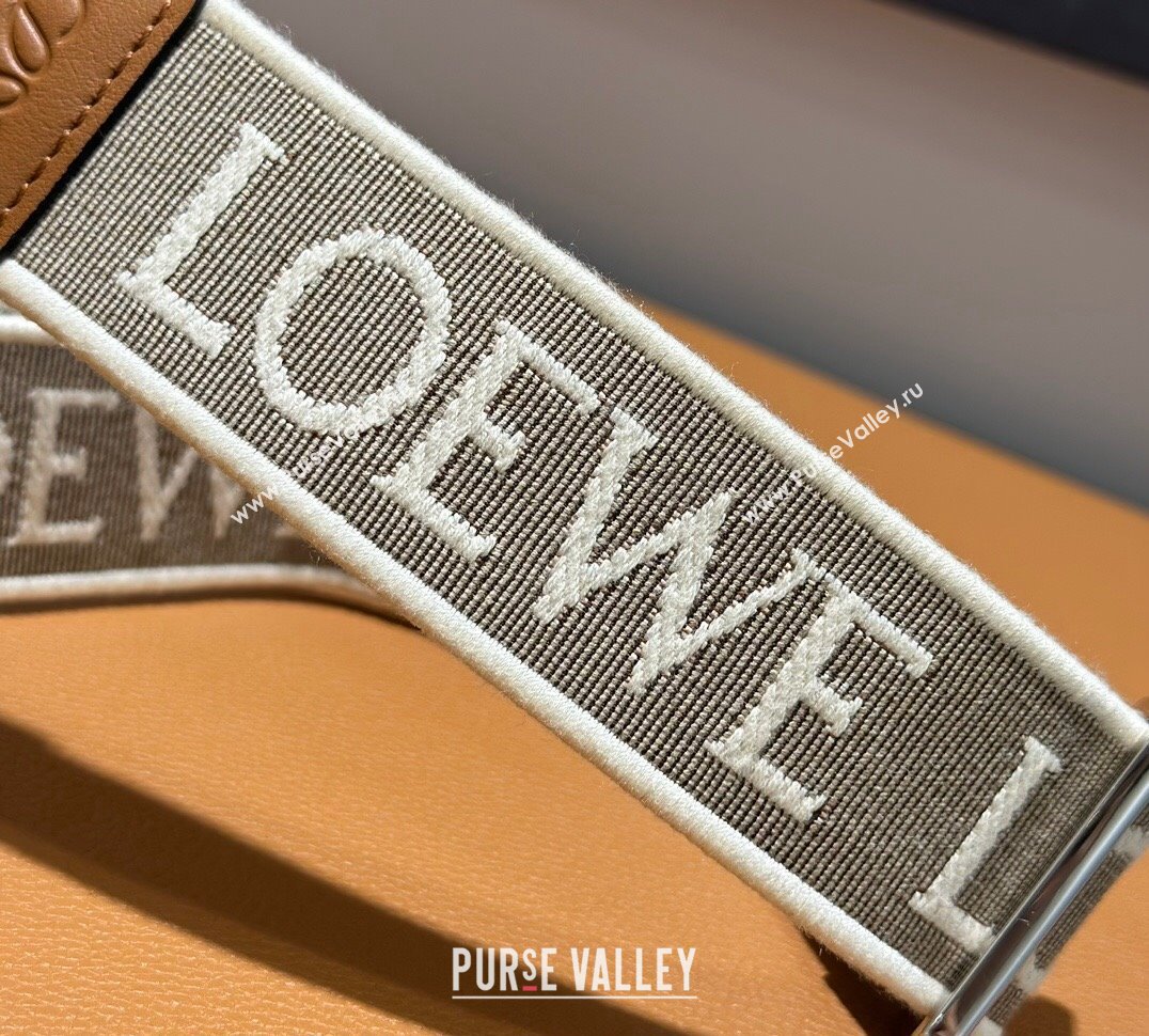 Loewe Logo Embroidered Shoulder Strap 4x105cm Brown/Silver 2024 (nana-240314008)