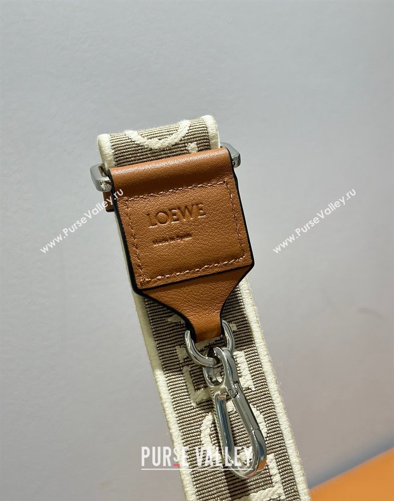 Loewe Logo Embroidered Shoulder Strap 4x105cm Brown/Silver 2024 (nana-240314008)