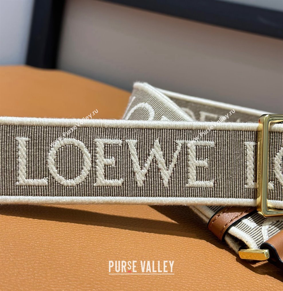 Loewe Logo Embroidered Shoulder Strap 4x105cm Brown/Gold 2024 (nana-240314009)