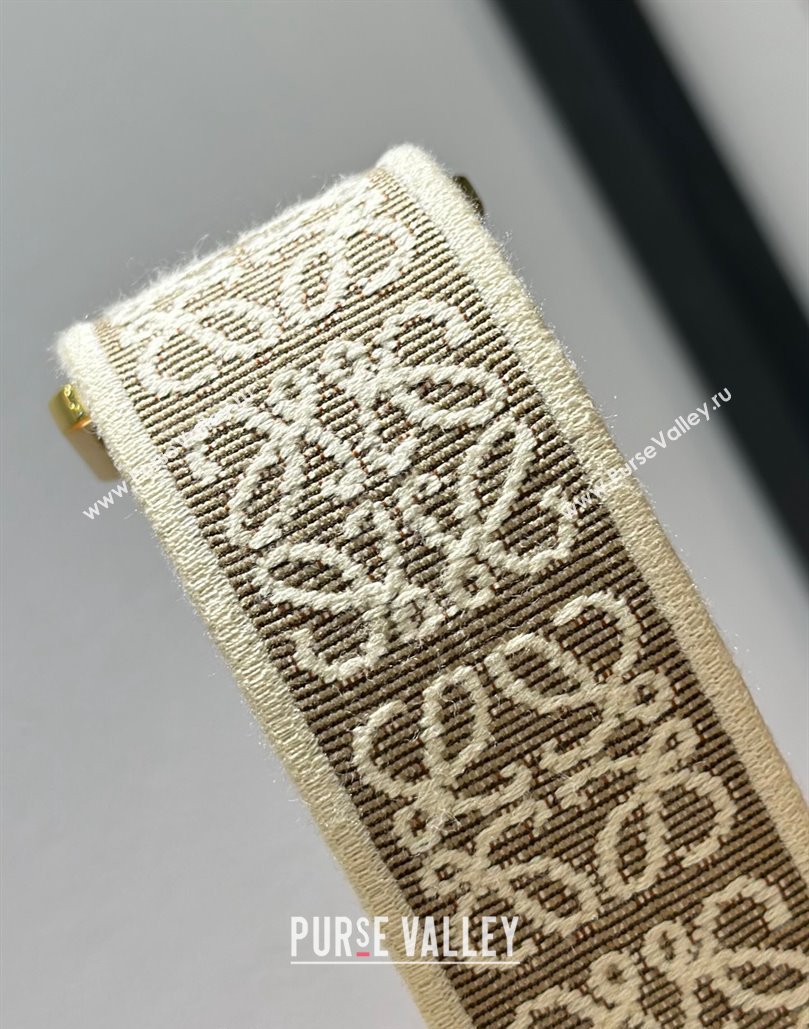 Loewe Logo Embroidered Shoulder Strap 4x105cm Brown/Gold 2024 (nana-240314009)