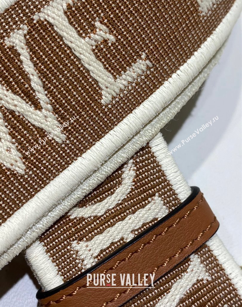 Loewe Logo Embroidered Shoulder Strap 4x105cm Brown/White 2024 (nana-240314010)