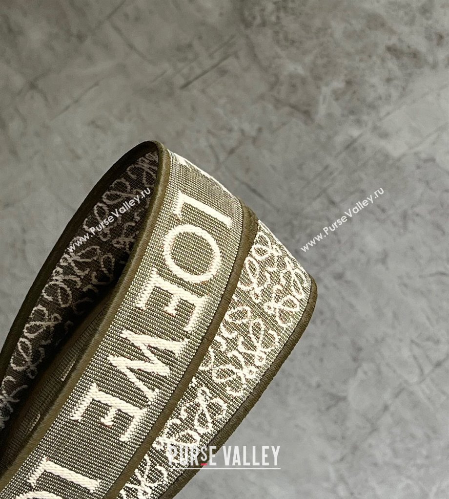 Loewe Logo Embroidered Shoulder Strap 4x105cm Khaki Green 2024 (nana-240314011)