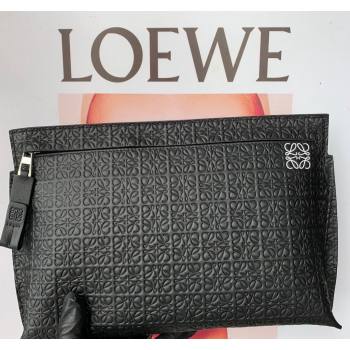 Loewe T Pouch in Anagram Calfskin Black 2024 3040 (nana-240314012)