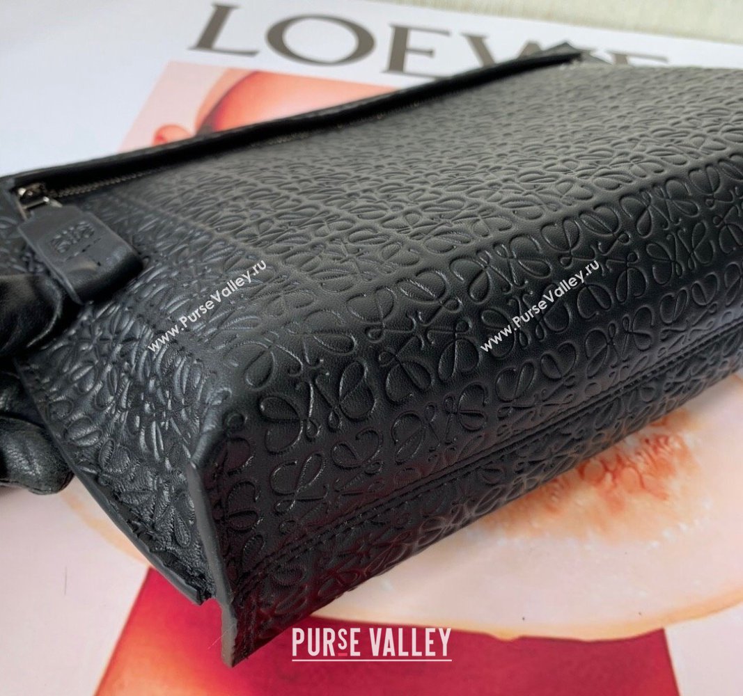Loewe T Pouch in Anagram Calfskin Black 2024 3040 (nana-240314012)