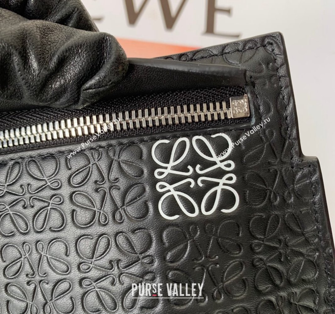 Loewe T Pouch in Anagram Calfskin Black 2024 3040 (nana-240314012)