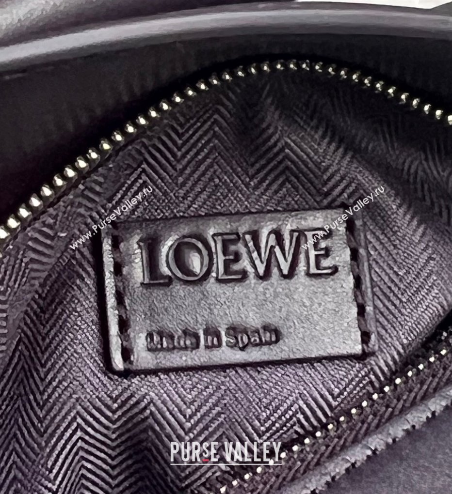 Loewe Small Puzzle bag in Satin Calfskin with Jacquard Strap Dark Purple 2024 061609 (nana-240314001)
