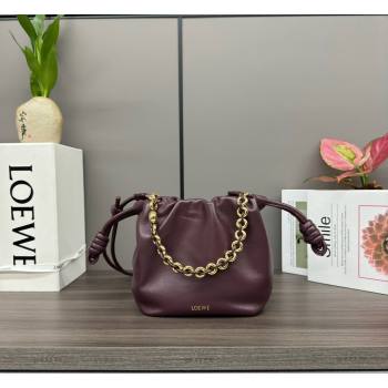Loewe Mini Flamenco Purse bag in mellow nappa lambskin Dark Burgundy 2024 412342 (Ys-240418074)