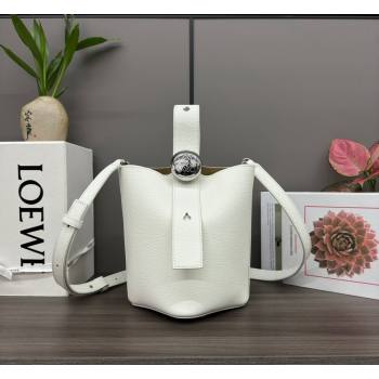 Loewe Mini Pebble Bucket bag in mellow calfskin White 2024 062342 (Ys-240418056)
