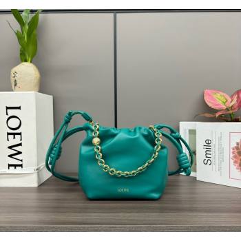 Loewe Mini Flamenco Purse bag in mellow nappa lambskin Emerald Green 2024 412342 (Ys-240418075)