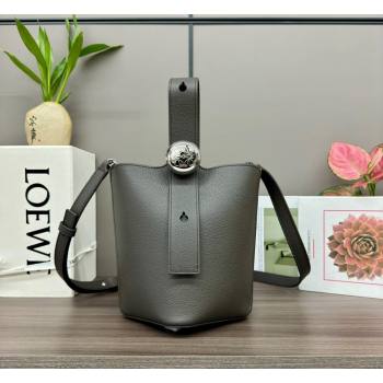 Loewe Mini Pebble Bucket bag in mellow calfskin Dark Green 2024 062342 (Ys-240418058)