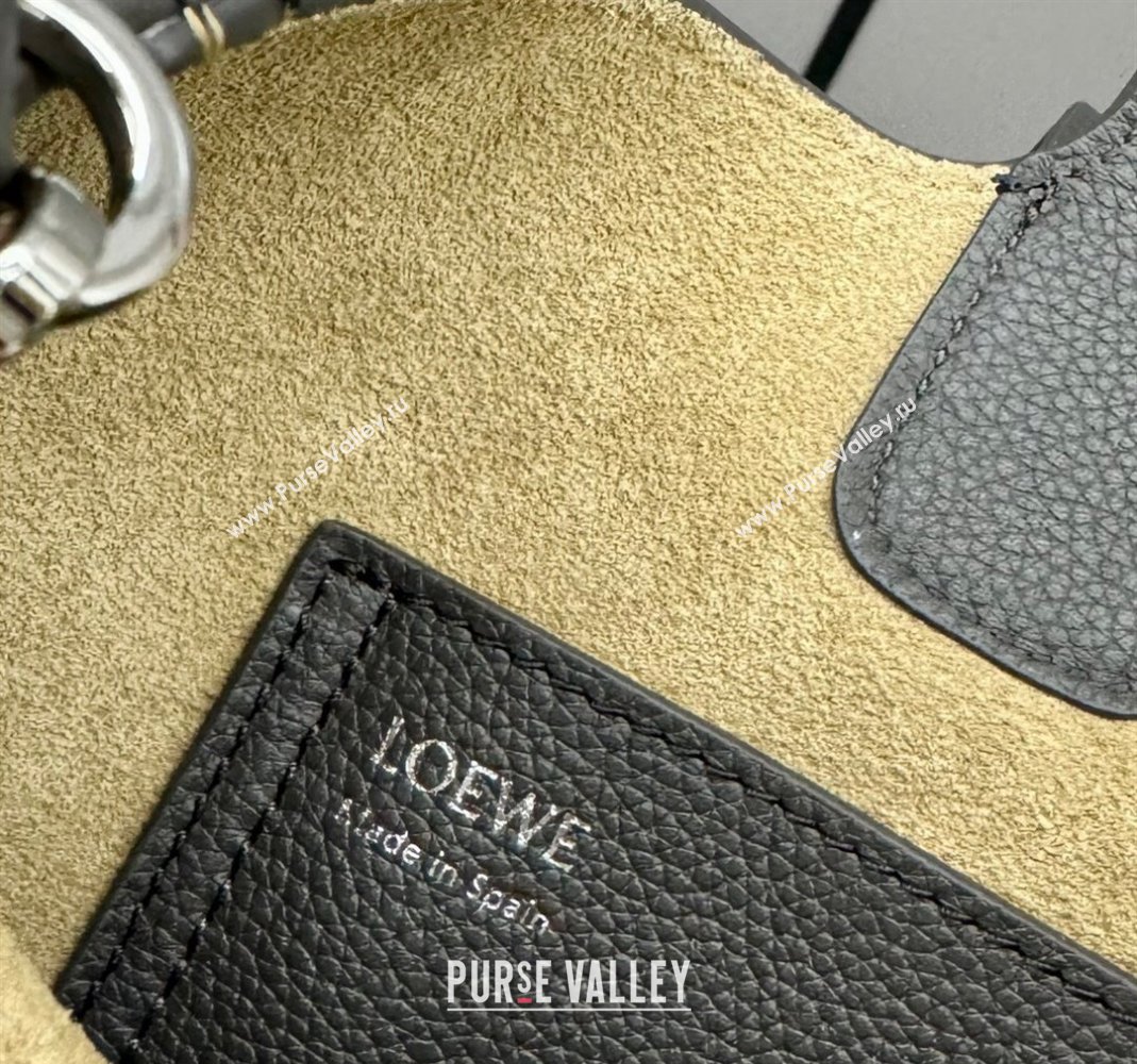 Loewe Mini Pebble Bucket bag in mellow calfskin Dark Green 2024 062342 (Ys-240418058)