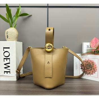 Loewe Mini Pebble Bucket bag in mellow calfskin Apricot 2024 062342 (Ys-240418060)