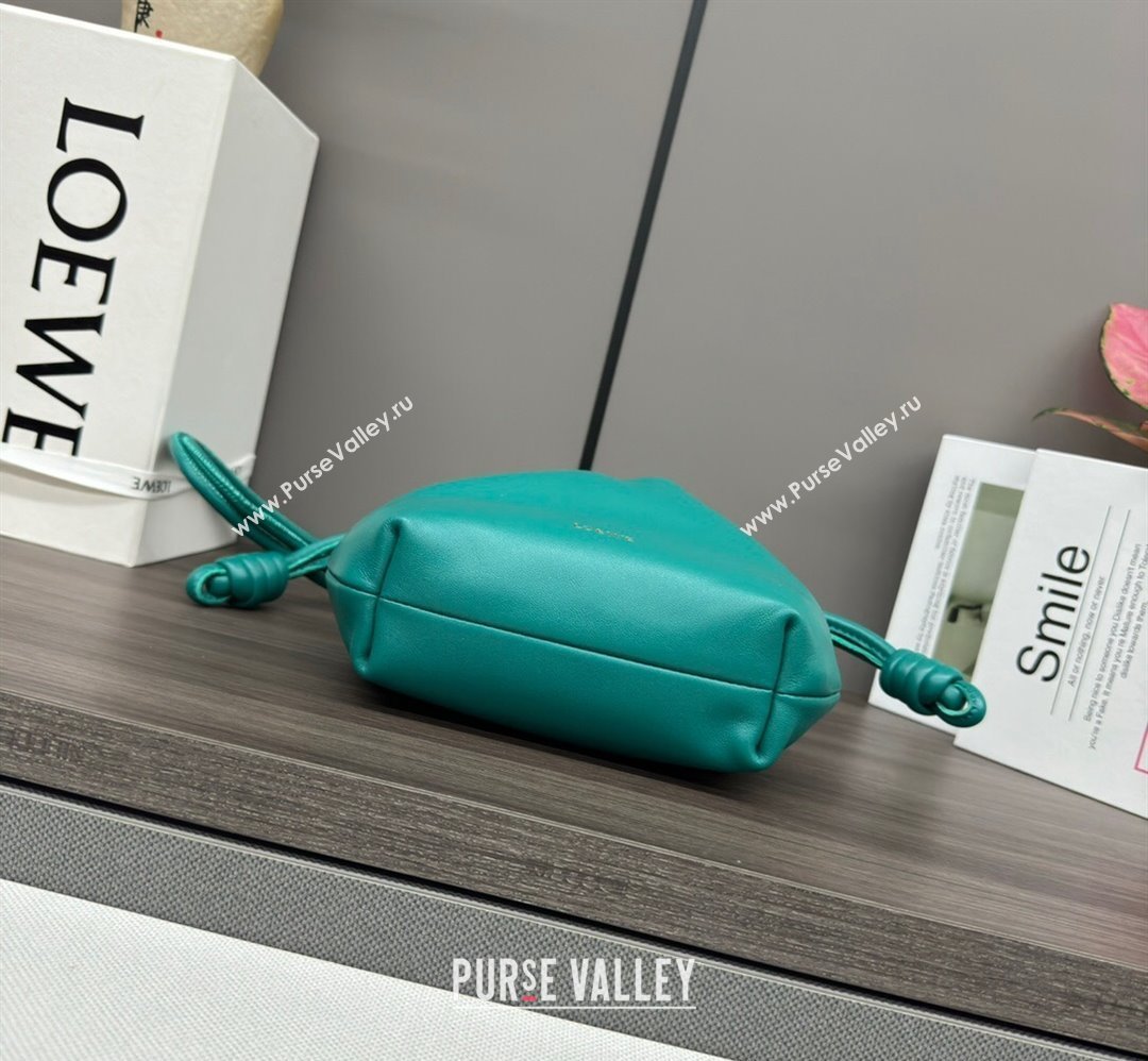Loewe Mini Flamenco Purse bag in mellow nappa lambskin Emerald Green 2024 412342 (Ys-240418075)