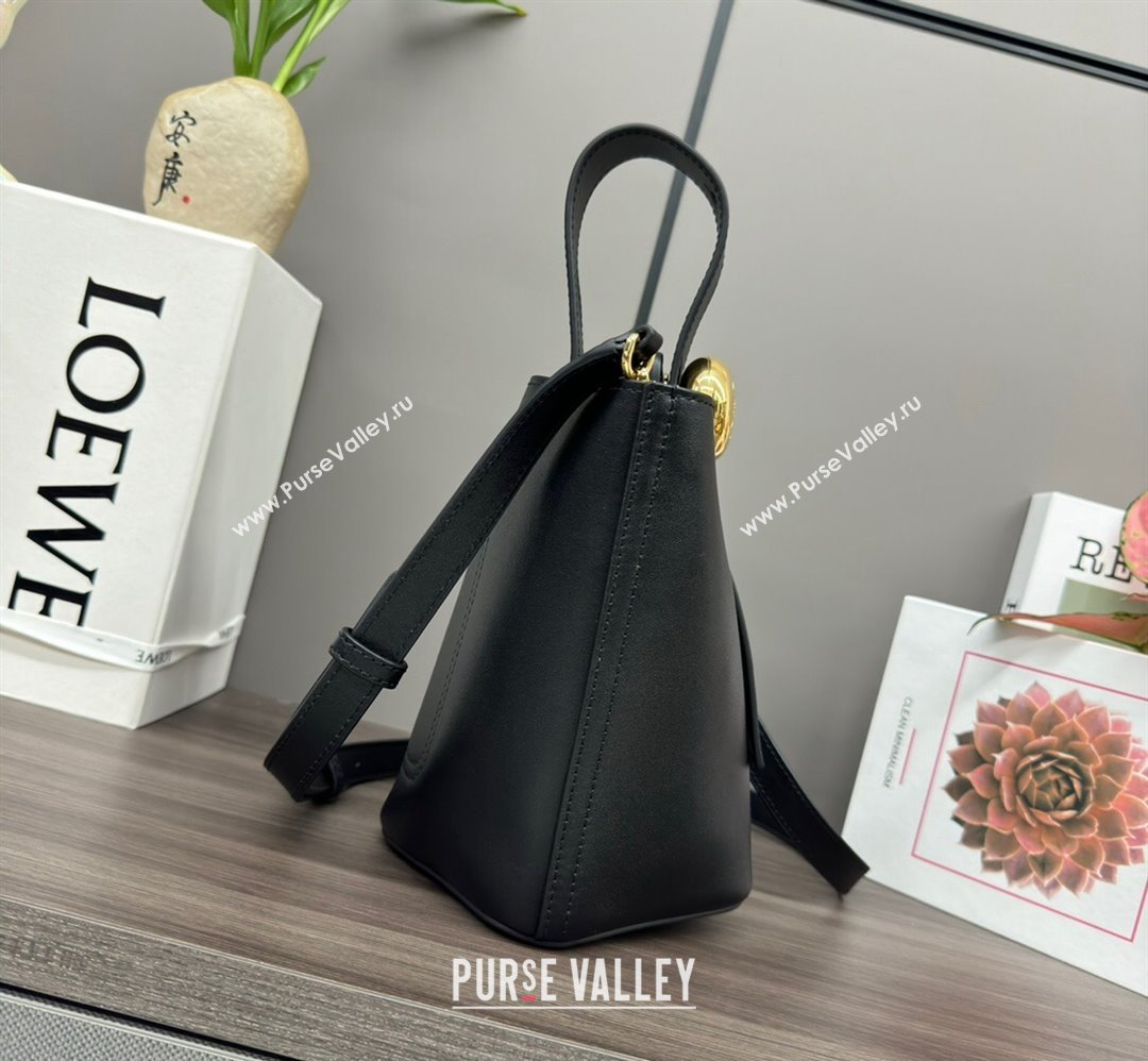 Loewe Mini Pebble Bucket bag in mellow calfskin Black 2024 062342 (Ys-240418061)