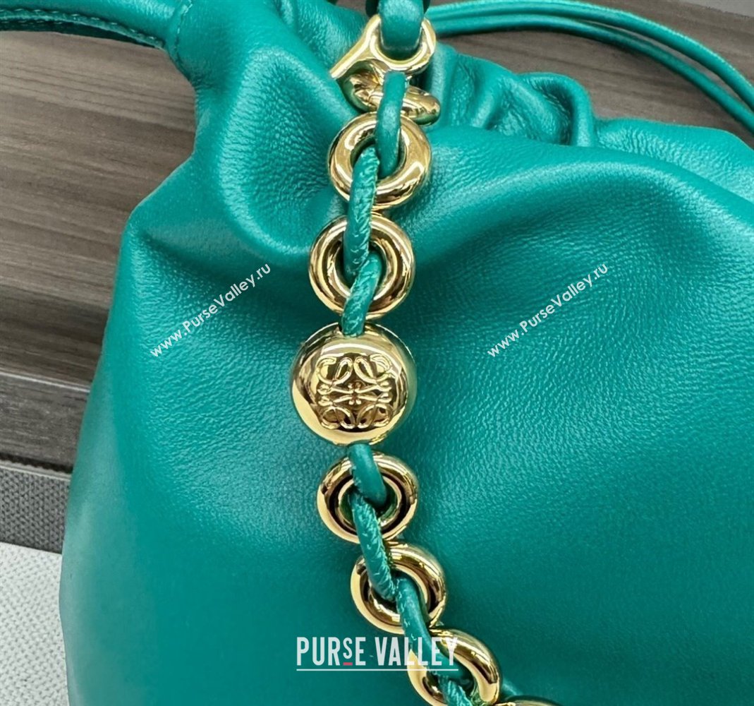 Loewe Mini Flamenco Purse bag in mellow nappa lambskin Emerald Green 2024 412342 (Ys-240418075)