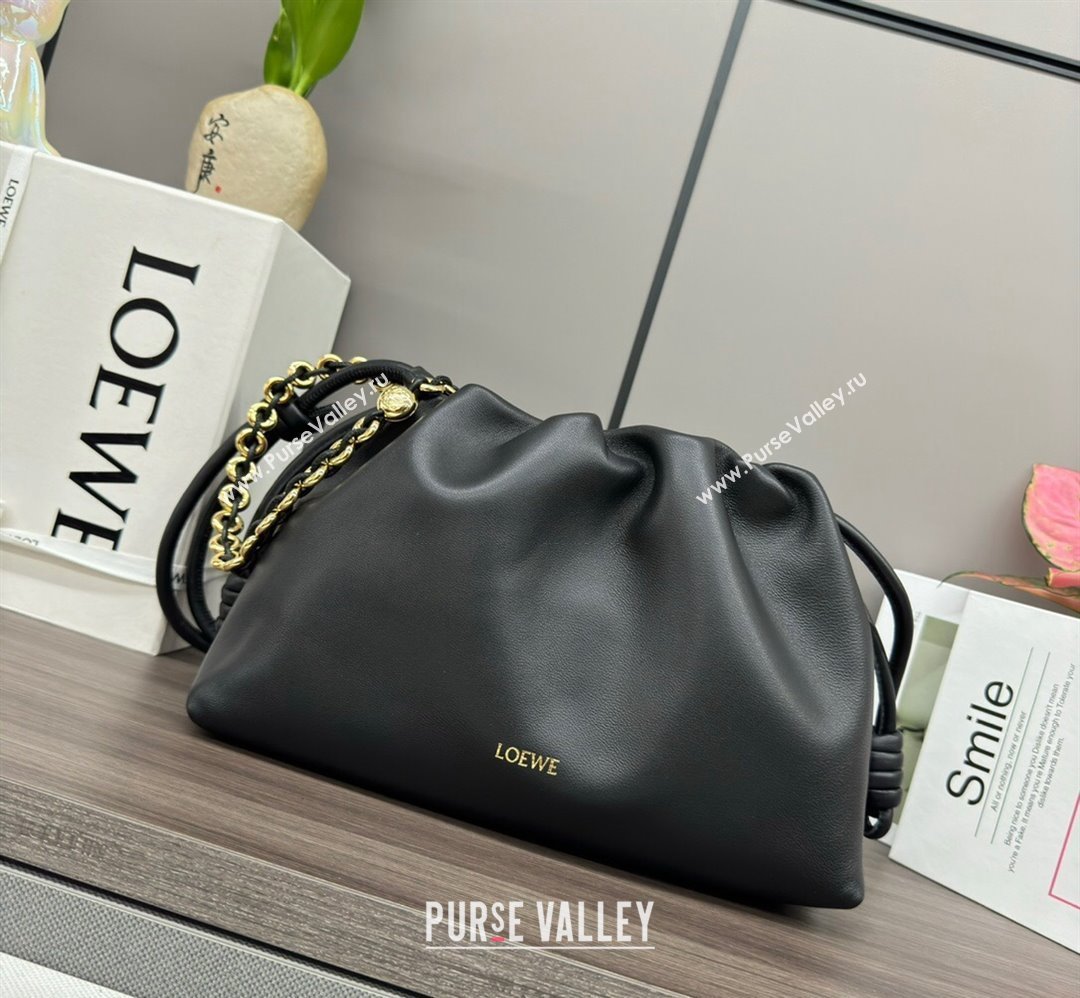 Loewe Small Flamenco Purse bag in mellow nappa lambskin Black 2024 012403 (Ys-240418081)