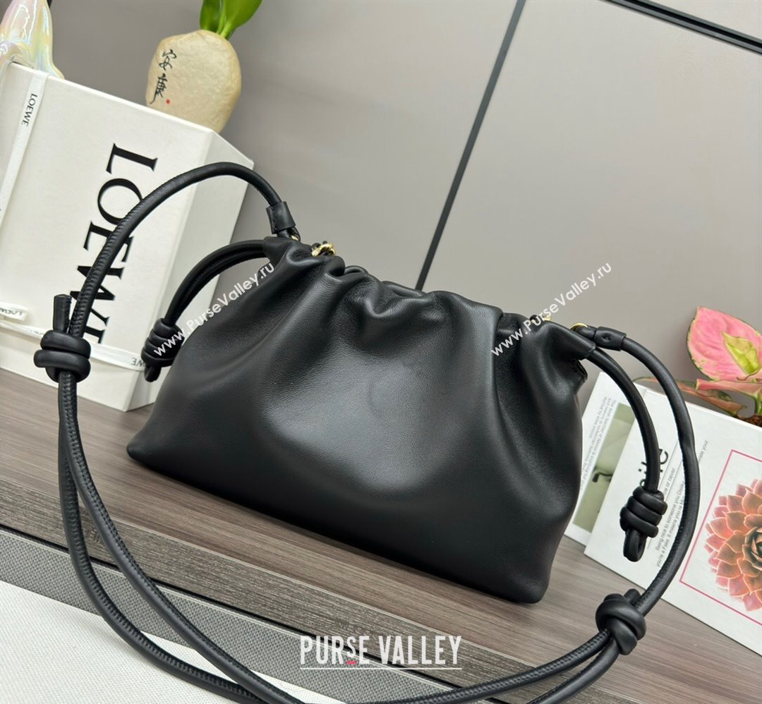 Loewe Small Flamenco Purse bag in mellow nappa lambskin Black 2024 012403 (Ys-240418081)