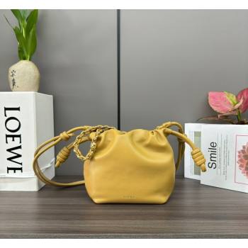 Loewe Mini Flamenco Purse bag in mellow nappa lambskin Yellow 2024 412342 (Ys-240418076)