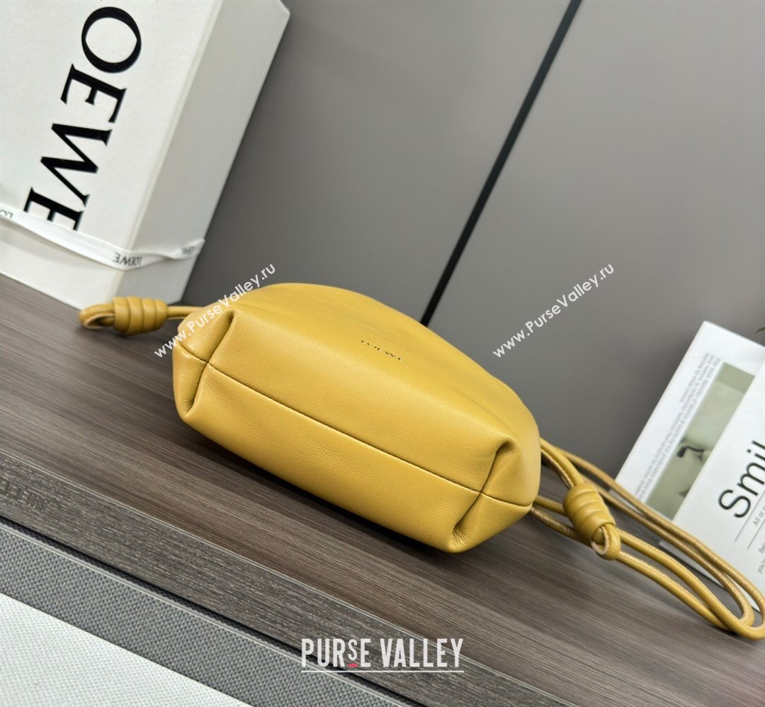 Loewe Mini Flamenco Purse bag in mellow nappa lambskin Yellow 2024 412342 (Ys-240418076)