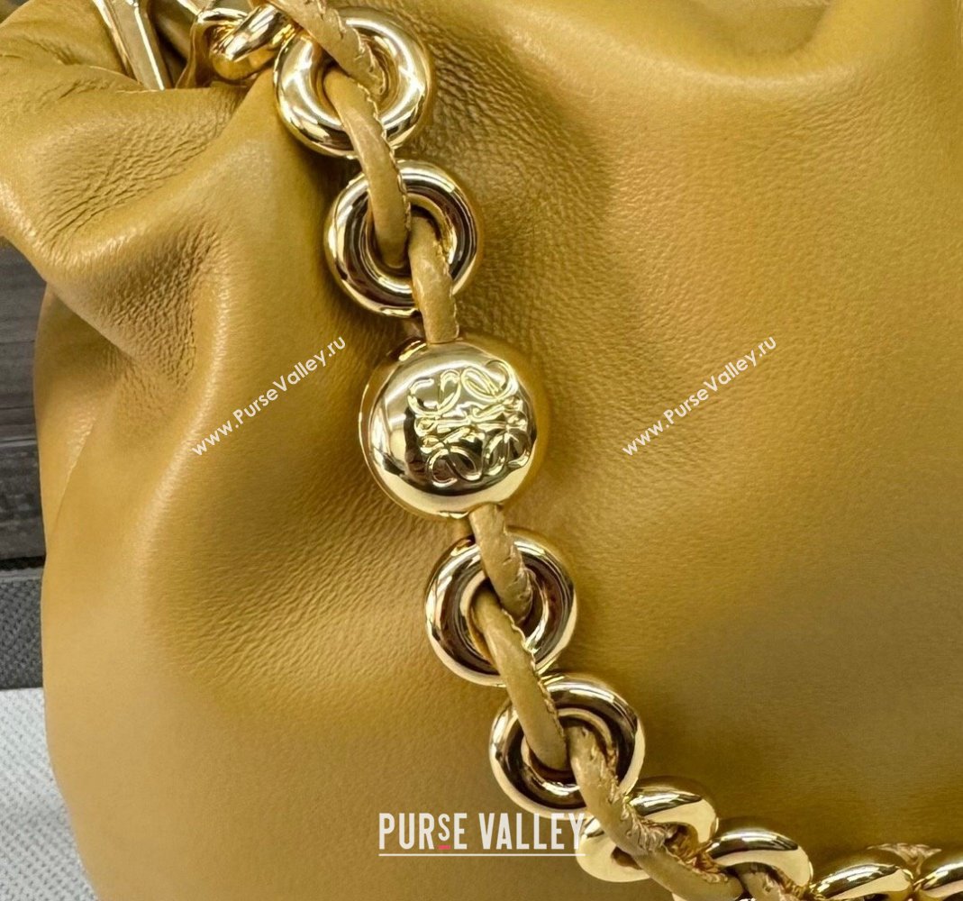 Loewe Mini Flamenco Purse bag in mellow nappa lambskin Yellow 2024 412342 (Ys-240418076)