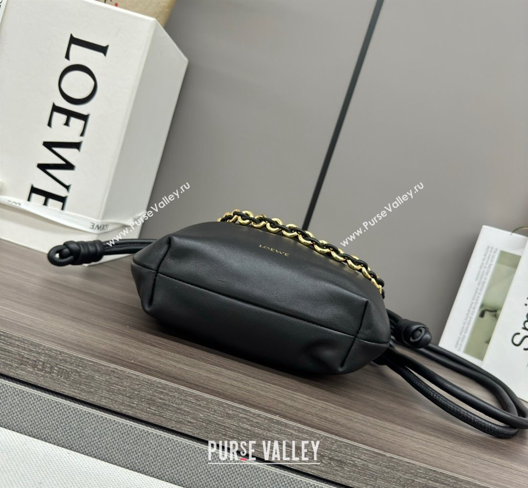 Loewe Mini Flamenco Purse bag in mellow nappa lambskin Black 2024 412342 (Ys-240418077)