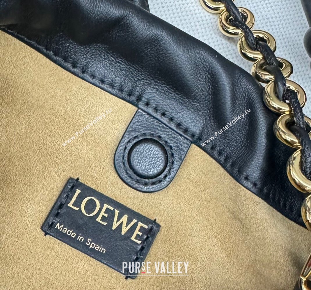 Loewe Mini Flamenco Purse bag in mellow nappa lambskin Black 2024 412342 (Ys-240418077)