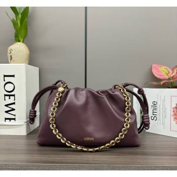 Loewe Small Flamenco Purse bag in mellow nappa lambskin Dark Burgundy 2024 012403 (Ys-240418078)