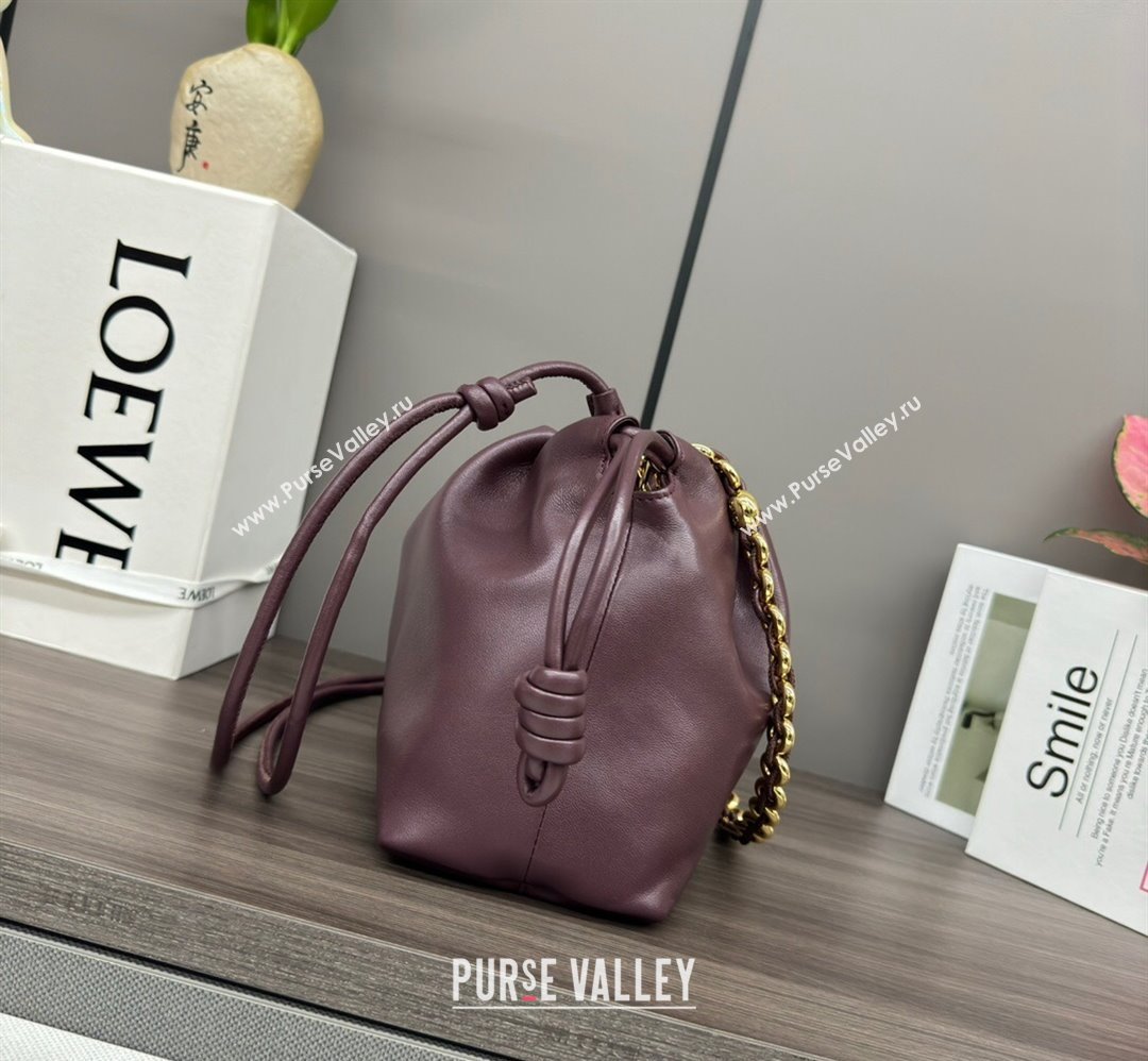 Loewe Small Flamenco Purse bag in mellow nappa lambskin Dark Burgundy 2024 012403 (Ys-240418078)