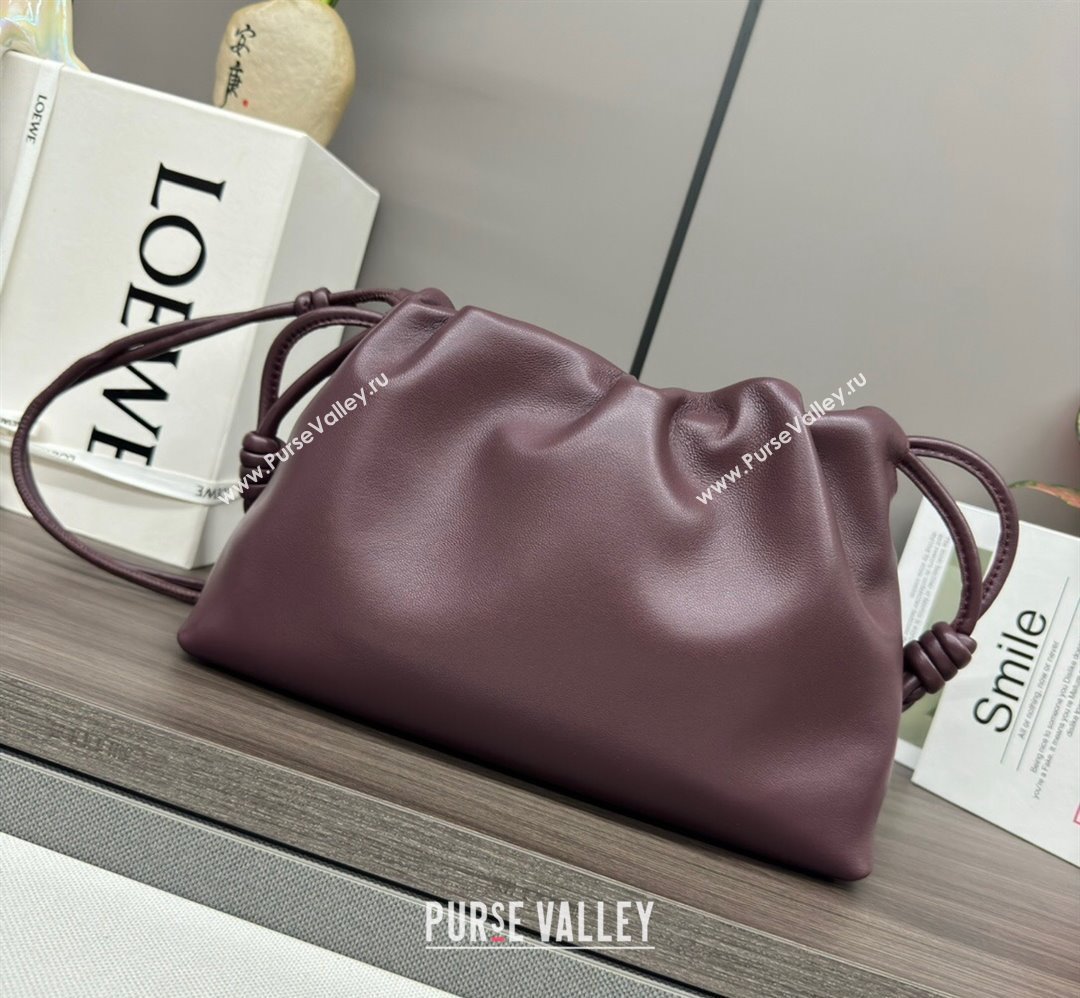 Loewe Small Flamenco Purse bag in mellow nappa lambskin Dark Burgundy 2024 012403 (Ys-240418078)