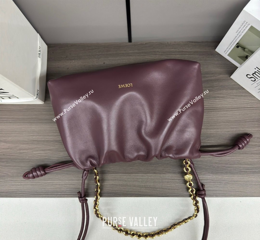 Loewe Small Flamenco Purse bag in mellow nappa lambskin Dark Burgundy 2024 012403 (Ys-240418078)
