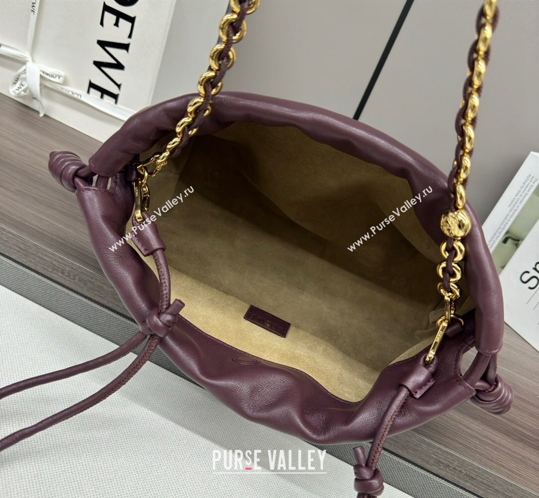 Loewe Small Flamenco Purse bag in mellow nappa lambskin Dark Burgundy 2024 012403 (Ys-240418078)