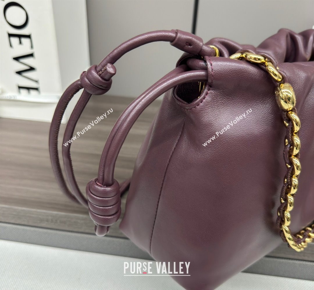 Loewe Small Flamenco Purse bag in mellow nappa lambskin Dark Burgundy 2024 012403 (Ys-240418078)