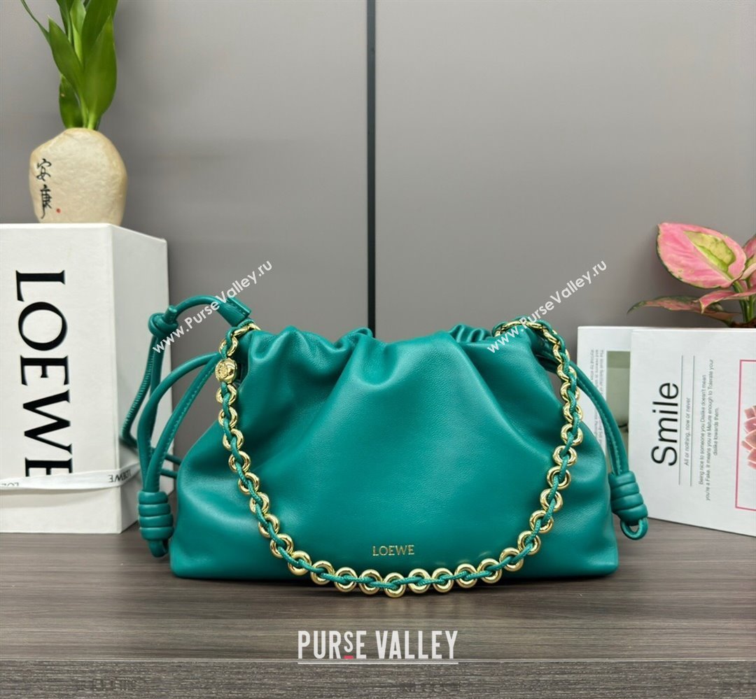 Loewe Small Flamenco Purse bag in mellow nappa lambskin Emerald Green 2024 012403 (Ys-240418079)