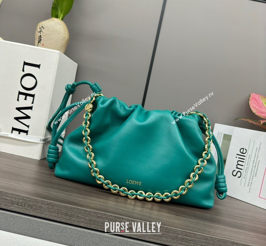 Loewe Small Flamenco Purse bag in mellow nappa lambskin Emerald Green 2024 012403 (Ys-240418079)