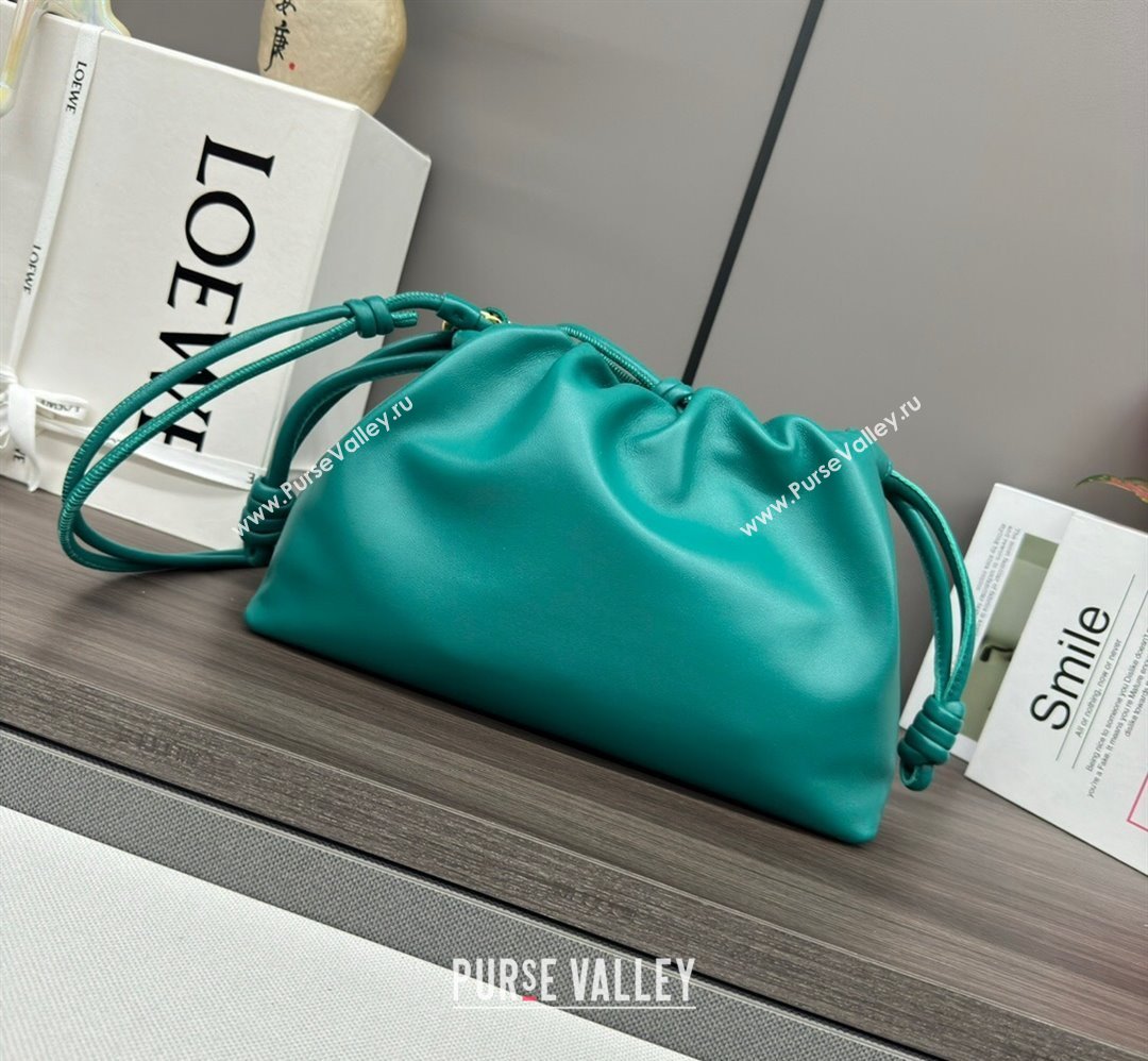 Loewe Small Flamenco Purse bag in mellow nappa lambskin Emerald Green 2024 012403 (Ys-240418079)