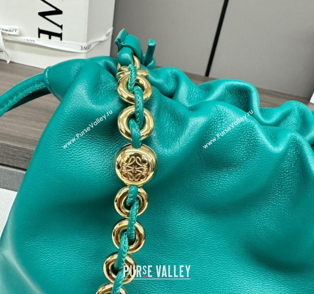 Loewe Small Flamenco Purse bag in mellow nappa lambskin Emerald Green 2024 012403 (Ys-240418079)