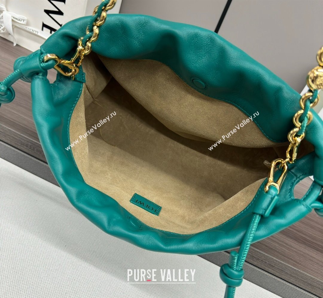 Loewe Small Flamenco Purse bag in mellow nappa lambskin Emerald Green 2024 012403 (Ys-240418079)