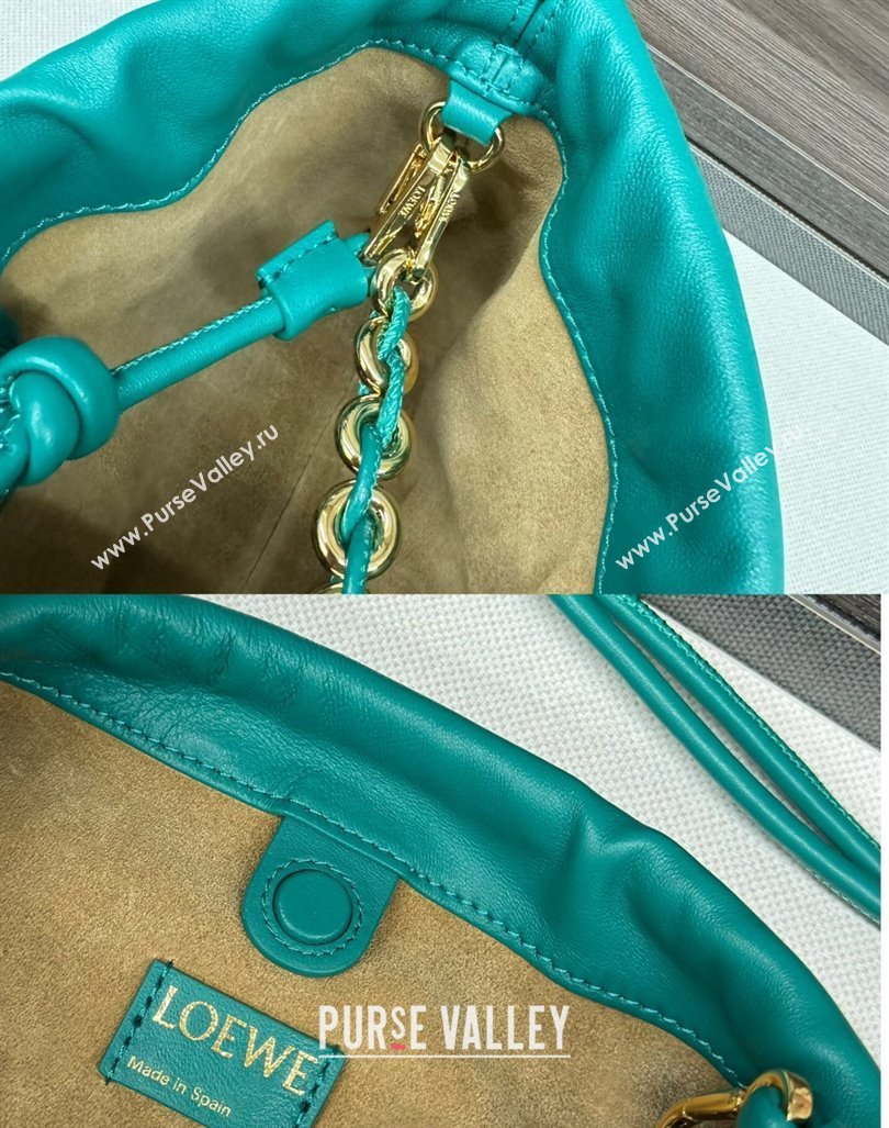 Loewe Small Flamenco Purse bag in mellow nappa lambskin Emerald Green 2024 012403 (Ys-240418079)