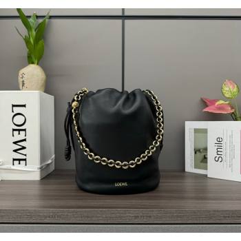 Loewe Flamenco Purse Bucket bag in mellow nappa lambskin Black 2024 012406 (Ys-240805032)