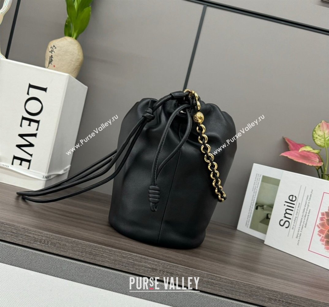 Loewe Flamenco Purse Bucket bag in mellow nappa lambskin Black 2024 012406 (Ys-240805032)