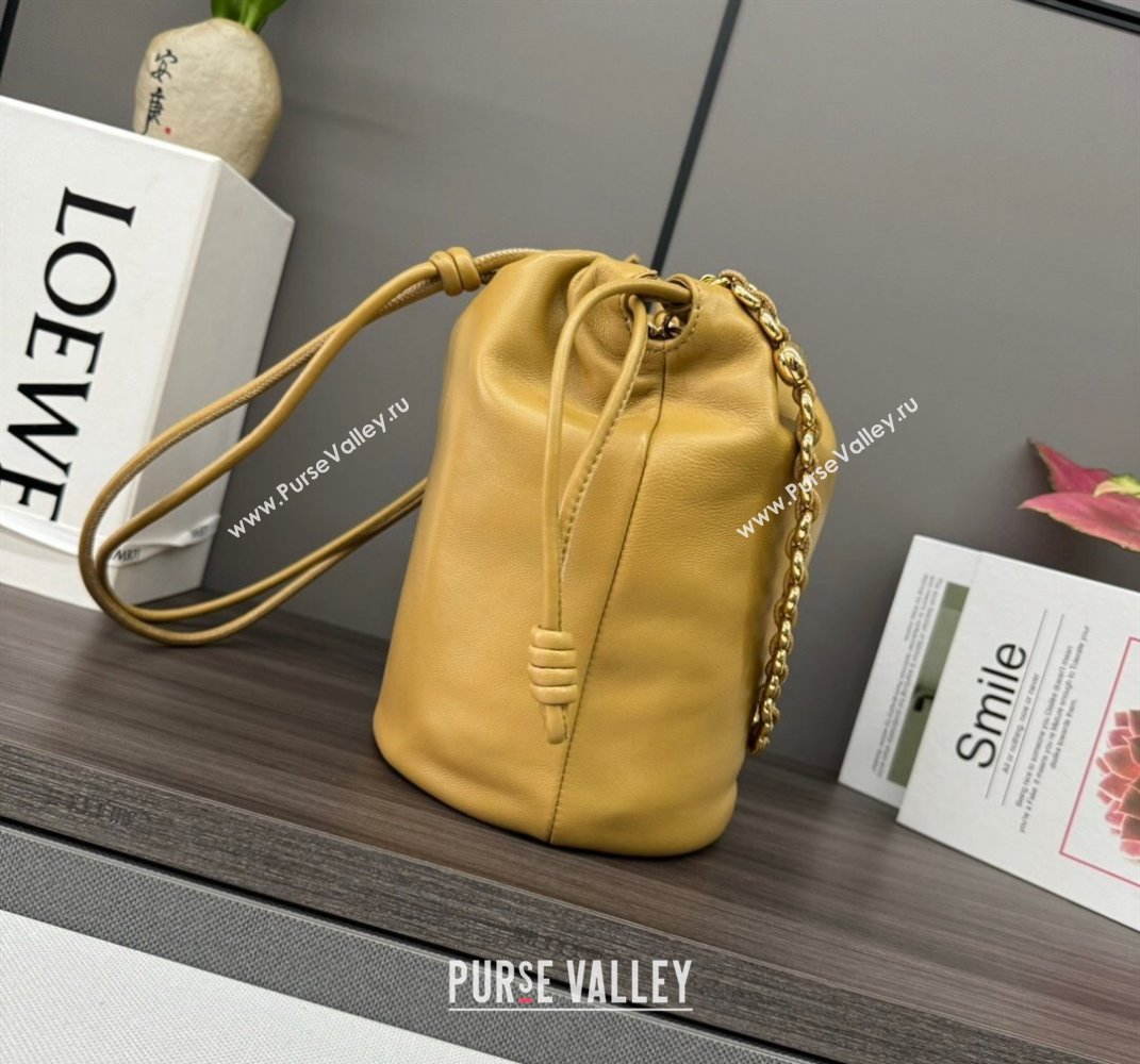 Loewe Flamenco Purse Bucket bag in mellow nappa lambskin Sahara Yellow 2024 012406 (Ys-240527010)